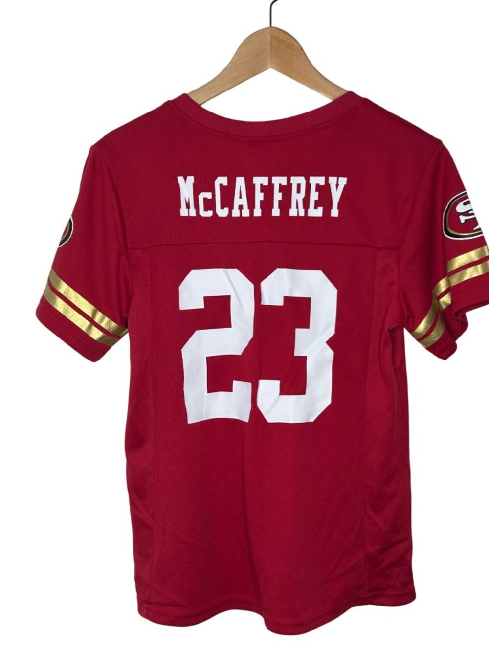 NWT Women's Small San Fransisco 49ers Christian McCaffrey Jersey MSRP $50